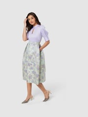 Closet Purple Multi Keyhole Midi Dress - Image 3 of 5