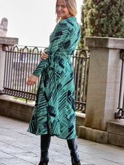 Sosandar green abstract print Midi Shirt Dress - Image 2 of 4