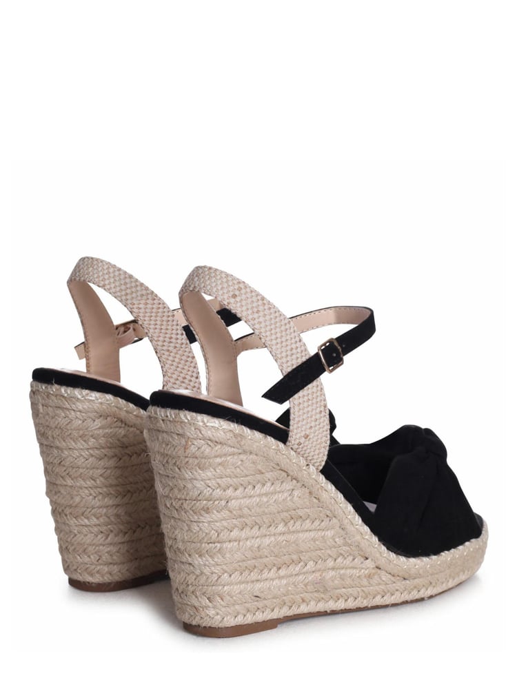 Linzi Black Rio Rope Platform Espadrille Wedge With Knotted Front Strap - Image 4 of 4