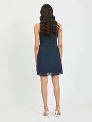 VILA Navy/Blue Halter Neck Tulle Fit And Flare Dress - Image 3 of 5