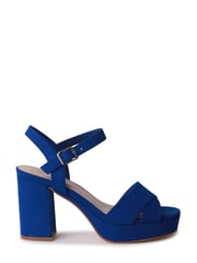 Linzi Cobalt Blue Verony Cross Front Strap Platform Heeled Sandal - Image 2 of 4