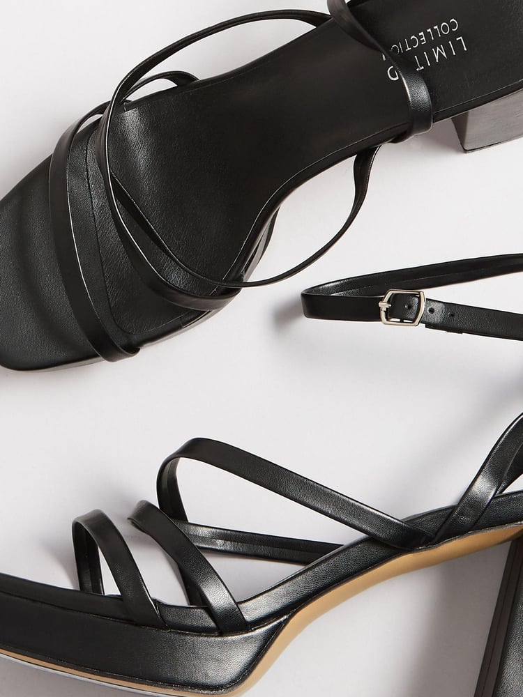 Yours Curve Black Extra Wide Fit Wide Fit Chunky Platform Strappy Sandal - Image 5 of 5