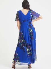 Scarlett & Jo Blue Multi Isabelle Angel Sleeve Maxi Dress - Image 4 of 4