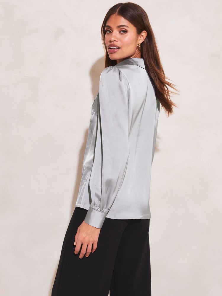 Lipsy Blue Front Pocket Button Through Shirt - Image 2 of 4