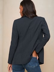 Lipsy Navy Blue Pinstripe Tailored Single Breasted Blazer - Image 2 of 4