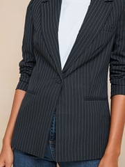 Lipsy Navy Blue Pinstripe Tailored Single Breasted Blazer - Image 4 of 4