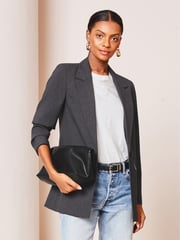 Lipsy Grey Relaxed Longline Tailored Blazer - Image 1 of 4