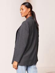 Lipsy Grey Relaxed Longline Tailored Blazer - Image 2 of 4
