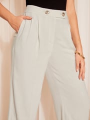 Friends Like These Grey Wide Leg Trousers With Linen - Image 2 of 4