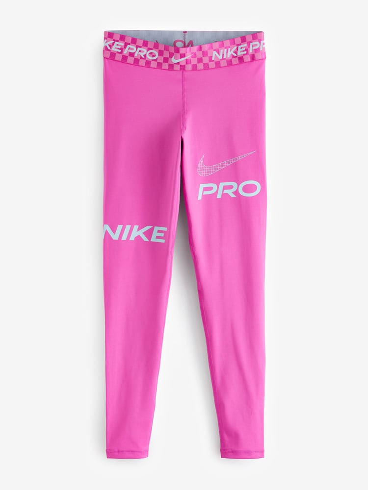 Nike Pink Pro Graphic Full Length Training Leggings - Image 14 of 14