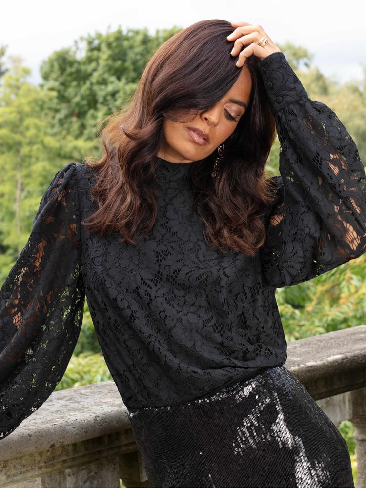 Ro&Zo Lace High Neck Top - Image 2 of 4