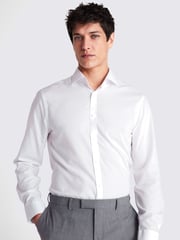 MOSS White Slim Fit Poplin Zero Iron 100% Cotton Shirt - Image 1 of 4