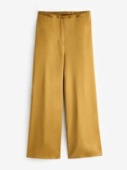 Gold Satin Elasticated Wide Leg Trousers - Image 5 of 6