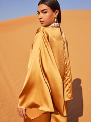 Gold Satin Long Sleeve Top - Image 3 of 6