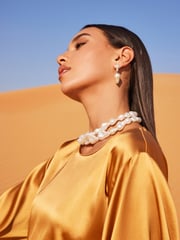 Gold Satin Long Sleeve Top - Image 4 of 6