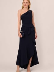 Adrianna Papell Blue Studio Beaded Knit Crepe Gown - Image 3 of 7