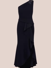 Adrianna Papell Blue Studio Beaded Knit Crepe Gown - Image 6 of 7