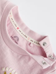 Pink Purple Skater Baby T-Shirt Rompers 3 Pack - Image 5 of 8