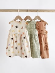 Teal Blue/ Pink/ Whire Seaside Print Baby Vest Rompers 3 Pack - Image 1 of 16