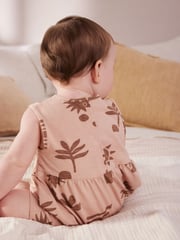 Teal Blue/ Pink/ Whire Seaside Print Baby Vest Rompers 3 Pack - Image 5 of 16