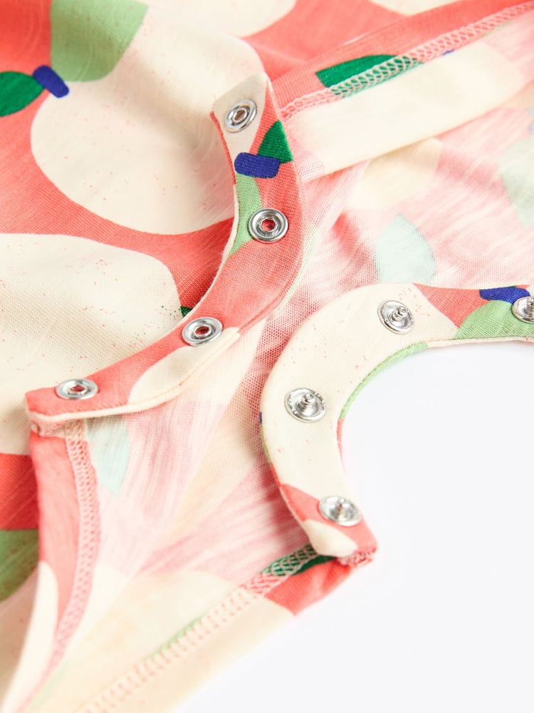 Bright Blue/Green/Orange Fruit Baby Vest Rompers 3 Pack - Image 7 of 7