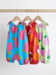 Multi Bright Fruit Baby Vest Rompers 3 Pack - Image 1 of 8