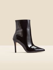 Sosandar Black Glitter Pointed Toe Ankle Boots - Image 3 of 5