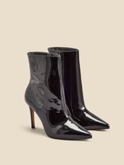 Sosandar Black Glitter Pointed Toe Ankle Boots - Image 4 of 5