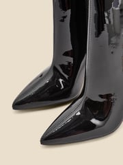 Sosandar Black Glitter Pointed Toe Ankle Boots - Image 5 of 5