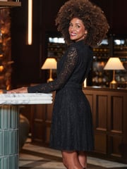 Sosandar Black Lace Shirt Dress - Image 2 of 5