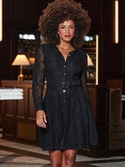 Sosandar Black Lace Shirt Dress - Image 3 of 5