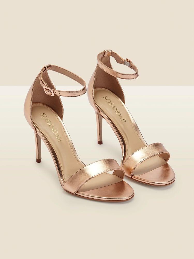 Sosandar Gold Barely There High Heel Sandals - Image 2 of 3