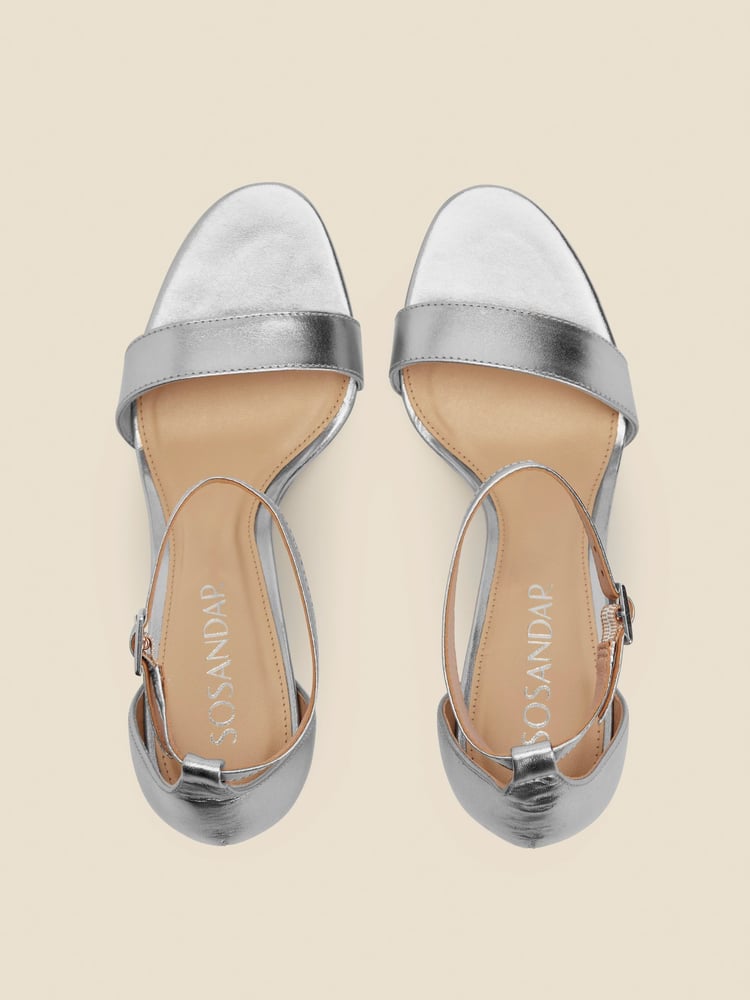 Sosandar Silver Barely There High Heel Sandals - Image 3 of 3 Sosandar Silver Barely There High Heel Sandals - Image 3 of 3