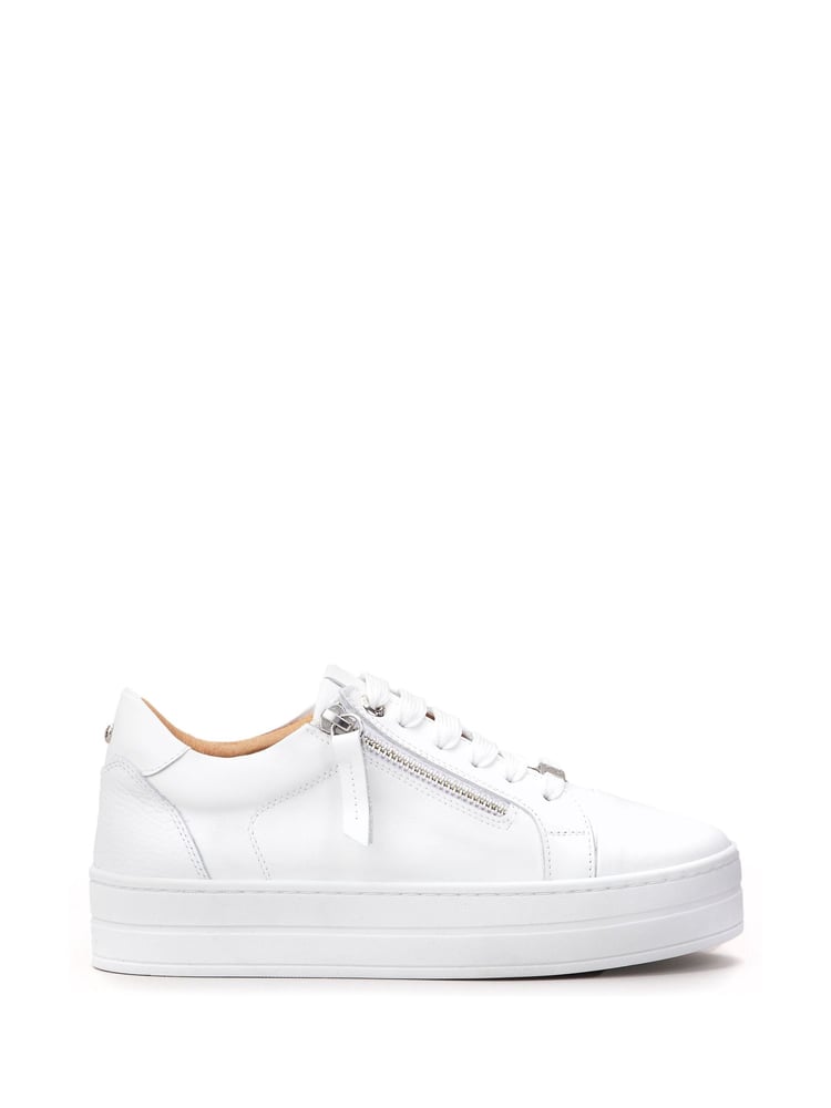 Moda In Pelle Abbiy Chunky Slab Sole Side Zip Lace Up Trainers - Image 1 of 4