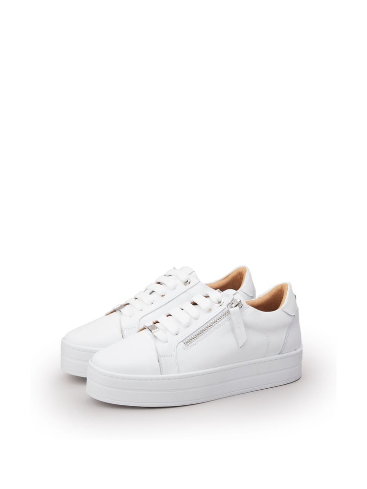 Moda In Pelle Abbiy Chunky Slab Sole Side Zip Lace Up Trainers - Image 2 of 4