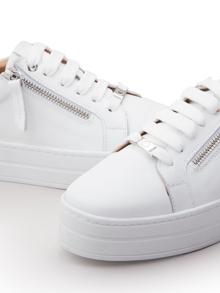 Moda In Pelle Abbiy Chunky Slab Sole Side Zip Lace Up Trainers - Image 4 of 4