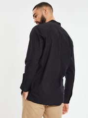 Threadbare Black Long Sleeved 100% Cotton Kurta Tunic Shirt - Image 2 of 4