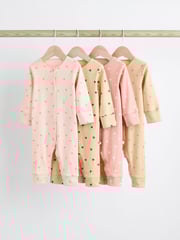 Pink 4 Pack Baby Footless Sleepsuits (0mths-3yrs) - Image 1 of 7