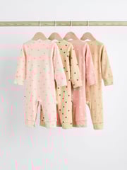 Pink 4 Pack Baby Footless Sleepsuits (0mths-3yrs) - Image 2 of 7