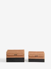 Natural Bronx Woven Set of 2 Storage Trunks - Image 3 of 5
