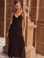 Forever New Black Poppy Ruffle Gown - Image 1 of 5