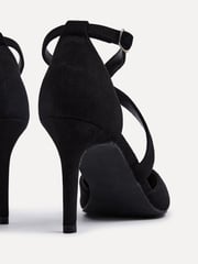 Linzi Black Runway Stiletto Court Heels With Crossover Front Strap - Image 6 of 6