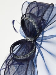 Lipsy Navy Blue Diamante Bow Fascinator Headband - Image 4 of 4
