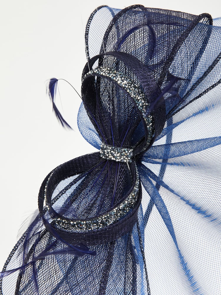 Lipsy Navy Blue Diamante Bow Fascinator Headband - Image 4 of 4 Lipsy Navy Blue Diamante Bow Fascinator Headband - Image 4 of 4