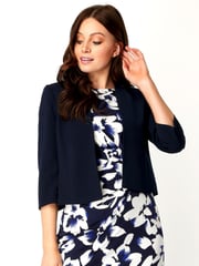 Roman Blue 3/4 Sleeve Rochette Jacket - Image 1 of 4