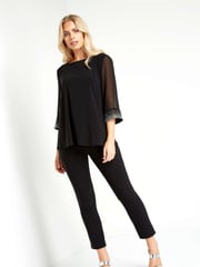 Roman Black Embellished Cuff Top - Image 3 of 3