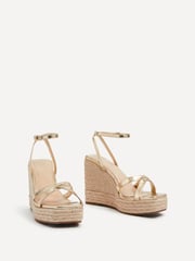 Linzi Gold Desta Rope Platform Wedge With Cross Over Front Straps - Image 3 of 5