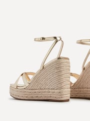 Linzi Gold Desta Rope Platform Wedge With Cross Over Front Straps - Image 4 of 5