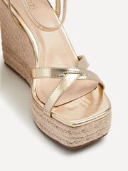Linzi Gold Desta Rope Platform Wedge With Cross Over Front Straps - Image 5 of 5