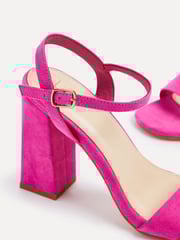 Linzi Pink Beverley Square Toe Block Heeled Sandals - Image 4 of 5